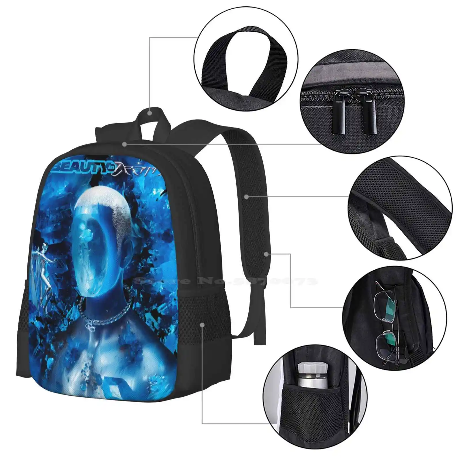Beauty In Death ( Deluxe Edition )-Album By Chase Atlantic Pattern Design Bag Student's Backpack Chase Atlantic Band Mitchel