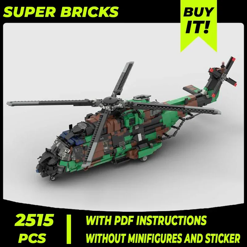 

Military Model Moc Building Bricks NH-90 Tactical Transport Helicopter Technology Blocks Gifts Christmas Toys DIY Sets Assembly