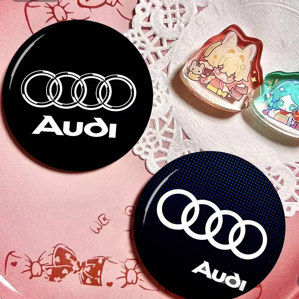 A-Audis Logo Creative Pins Funny Faces Round Snap-in Brooch Badge Backpack Hat Accessories Jewelry Gifts