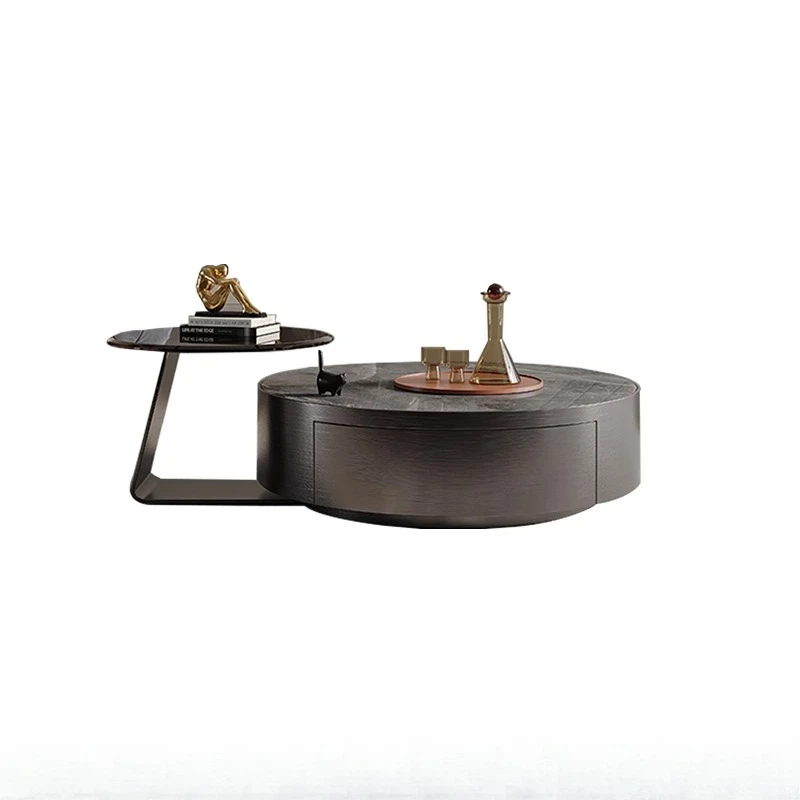 طاولة قهوة ذهبية فاخرة وفريدة من نوعها وبسيطة وحديثة وطاولة قهوة يابانية مستديرة من Muebles Para Hogar أثاث منزلي #6