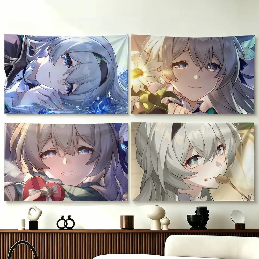 Game H-Honkai Star Rail F-Firefly Funny Flags for Bedrooms Home Decor Items Outdoor Decors Garage Decoration Flaga