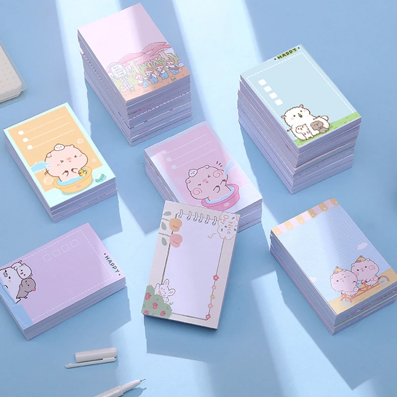 100 sheets Kawaii Memo Pad Loose Leaf book Memo Sticker Student Planner Notebooks Decor Sticky Notes for School Office Supplie