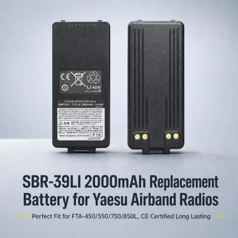 SBR-39LI 7.4V 2000mAh Replacement Lithium-ion Battery for Yaesu FTA-450 FTA-550 FTA-550L FTA-750 FTA-850L Airband Radio