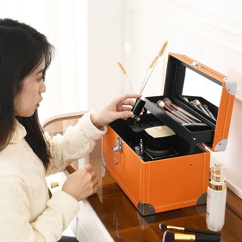 2025 العلامة التجارية الجديدة صندوق ماكياج الفنان المهنية الجمال مستحضرات التجميل حالات يشكلون حقيبة الوشم مسمار متعدد الطبقات صندوق الأدوات التخزين المنظم #1