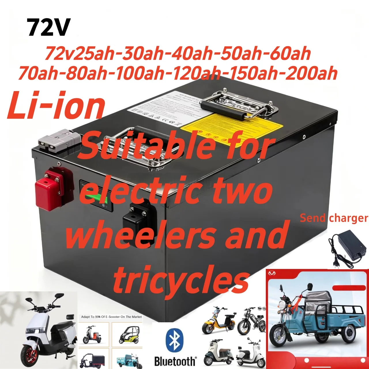 Lion-20S High Capacity 72V Lithium Ion Li-ion Battery with Bluetooth BMS for Electric Vehicles 1000W-5000W