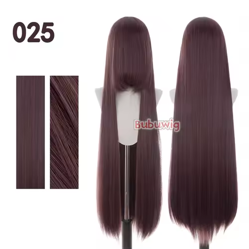 Bubuwig Synthetic Hair 100cm Long Straight Pure Color Cosplay Wigs Over 100 Colors Black White Red Blue Brown Wig Heat Resistant - Image 83