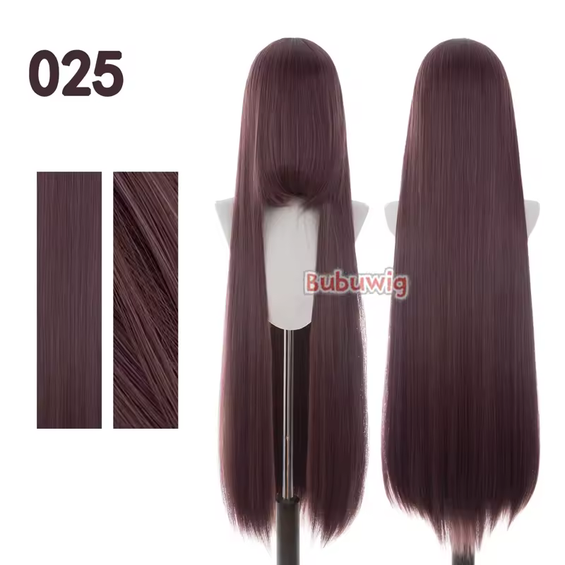 Bubuwig Synthetic Hair 100cm Long Straight Pure Color Cosplay Wigs Over 100 Colors Black White Red Blue Brown Wig Heat Resistant - Image 83