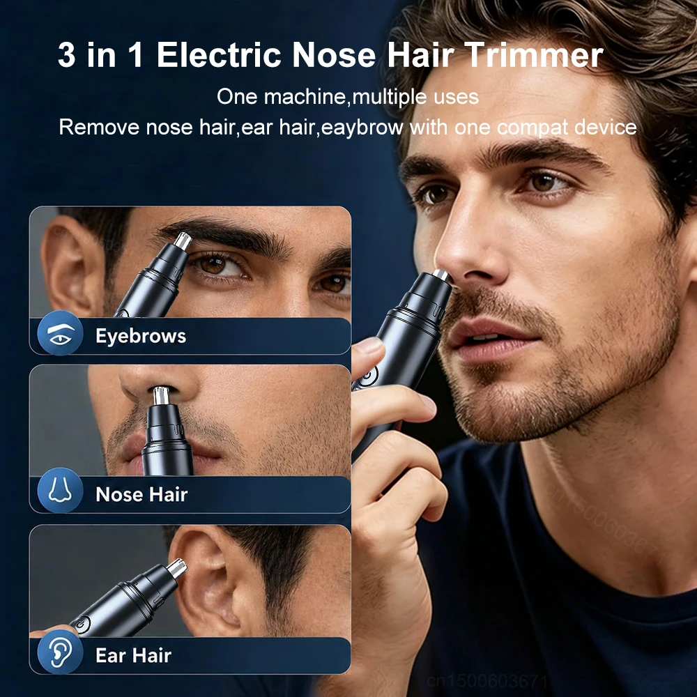 Nose Hair Trimmer Rechargeable Electric Nose Hair Clipper Portable 360° Automatic Shaving Nose Eyebrow Ear Painless Hair Remover