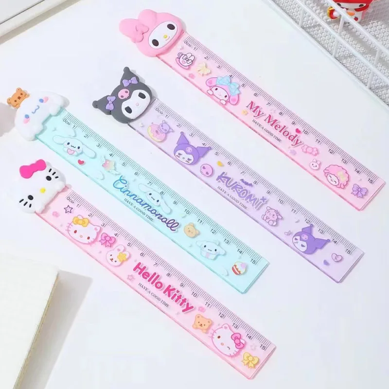 

Sanrio Kawaii Stationery Ruler Cartoon Hello Kitty My Melody Kuromi Cinnamoroll 15cm Rulers Students School Office Supplies