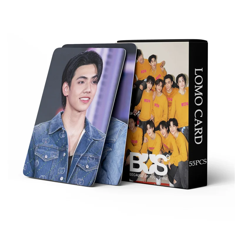 55pcs BUS Concert LOMO Card Album Because Of You, I Shine Postcard Heart Khunpol Jungt Marckris Fan Collection Gift Photo Card