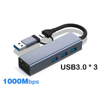 USB C HUB Type C Splitter USB Hub With USB3.0 1000Mbps RJ45 Ethernet  Adapter 100Mbps USB2.0 Docking Station With Charge PD 100W