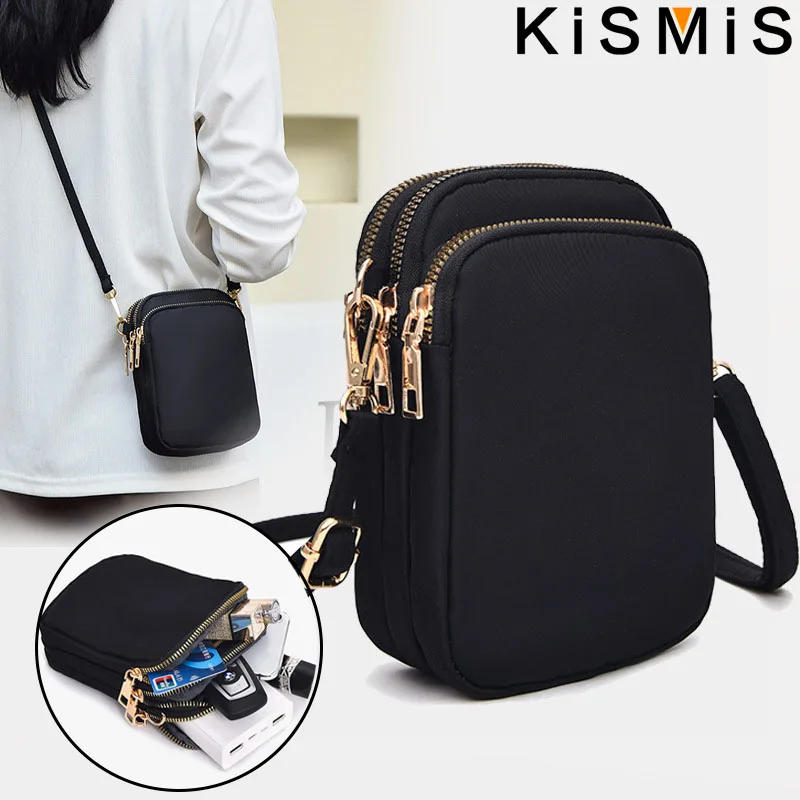 Women Bag Waterproof Shoulder Bag Crossbody Zipper Mobile Phone Lady Female Multifunction Handbag Wrist Purse Womens Pouch