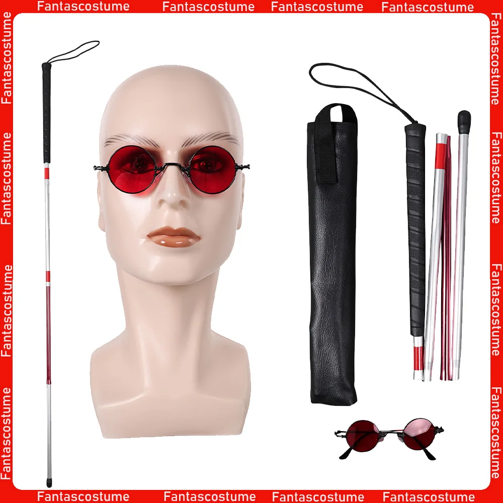 

Matt Murdock Cosplay The Blind Cane Eyeglasses Equipment Adult Fantasia Outfits Halloween Carnival Party Costume Accessories