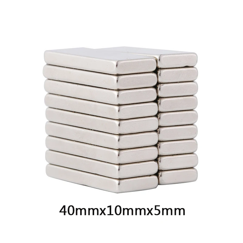 2/5/10/15/20PCS 40x10x5mm Block Strong Rare Earth Magnet N35 Big Rectangular Neodymium Magnets Sheet 40x10x5 40*10*5