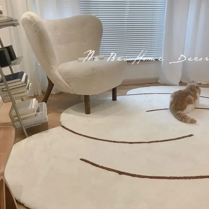 INS Home Cream Line Cloud Living Room Carpet Bedside Carpet Tea Table Carpet Simple Modern Sofa Floor Mat