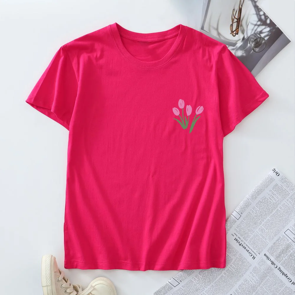 Women Tee Shirt Short Sleeve Top 2025 Summer Woman Tshirt Oversized Women's T Shirts New Graphic 100% Cotton Female Clothing