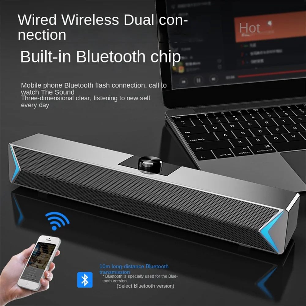 

Computer Wired Loudspeaker Bluetooth Bar Stereo Sound Subwoofer Surround Soundbar Speaker For Laptop Notebook PC