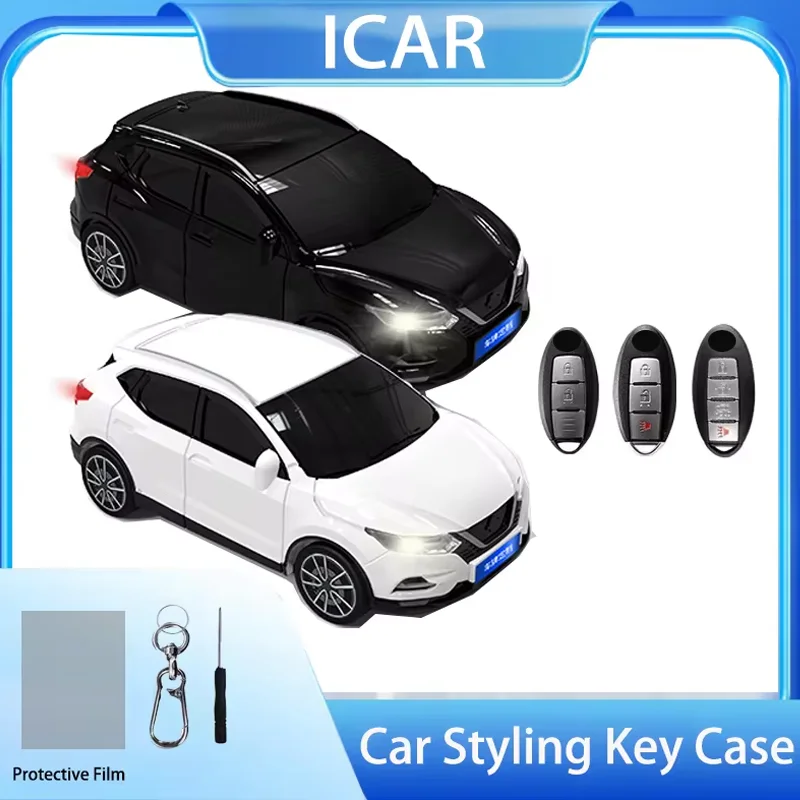 

For Nissan Qashqai Car Model Key Case for Nissan Rogue XTrail T32 T31 J10 Kicks Tiida Pathfinder Murano Key Cover Fob Keychain