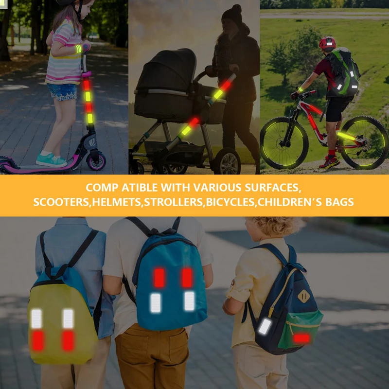 5pieces Reflective Stickers Warning Reflector Stickers Auto Exterior Motorcycle Bike Helmet Sticker