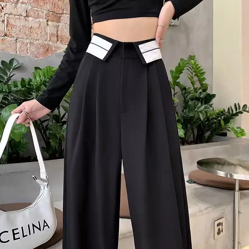 Women's Clothing Summer Korean Fashion Streetwear Chic Wide Leg Suit Pants Female High Waist Loose Straight Trousers Pantalones