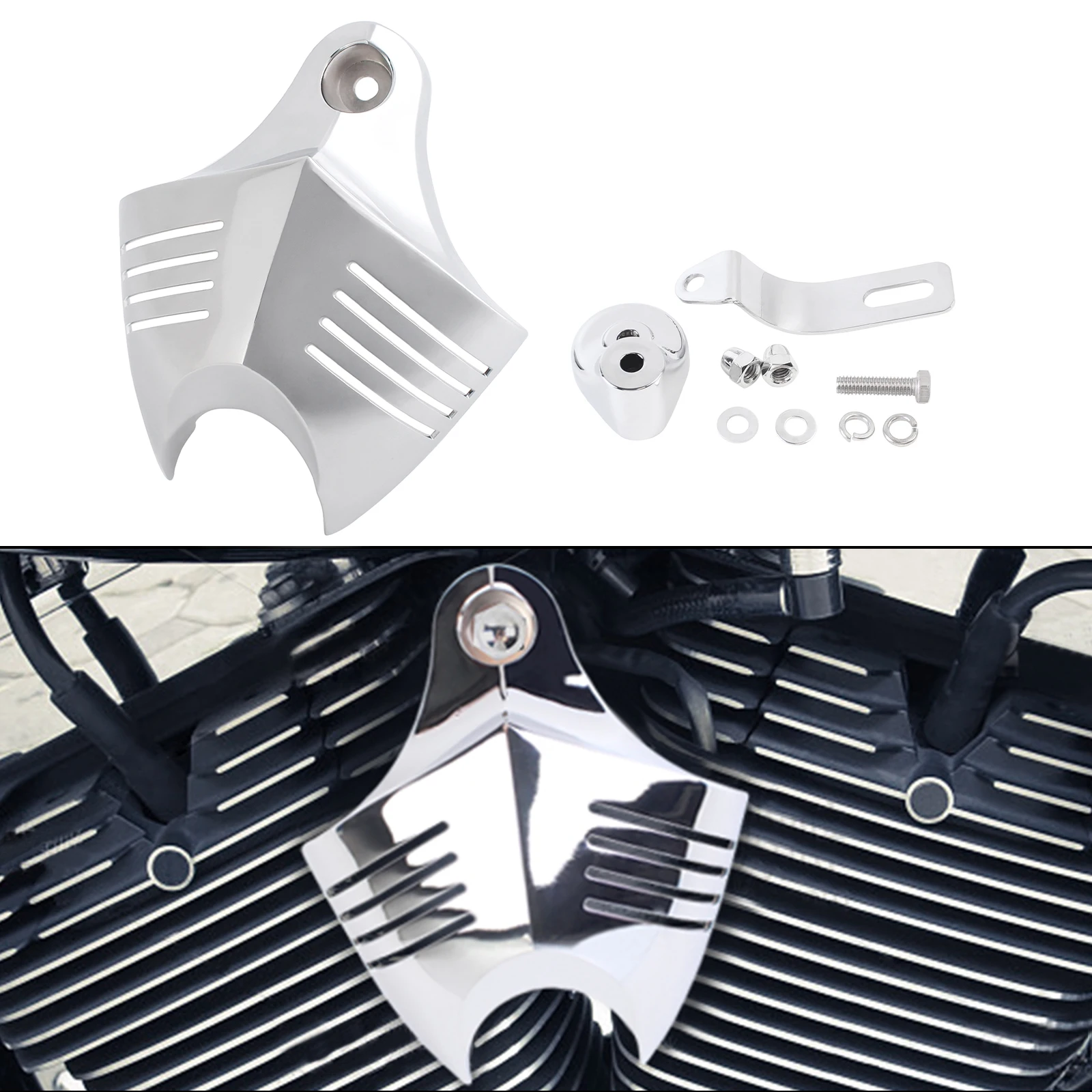 Chrome Motorcycle Big Twin Cowbell Horn Cover Fit For Harley Dyna Softail Sportster Road King Street Glide Electra Glide