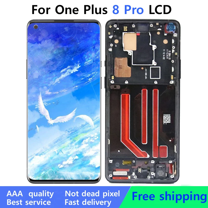 

100% Original 6.78" AMOLED For OnePlus 8 Pro LCD Display Screen+Touch Panel Digitizer For Oneplus 8 Pro 1+8 Pro LCD IN2023