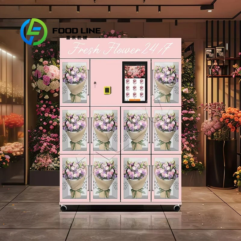 Innovative Flower-Shaped Smart Vending Machine with Cooling System for Fresh Flowers 24/7 Automated Flower Dispenser