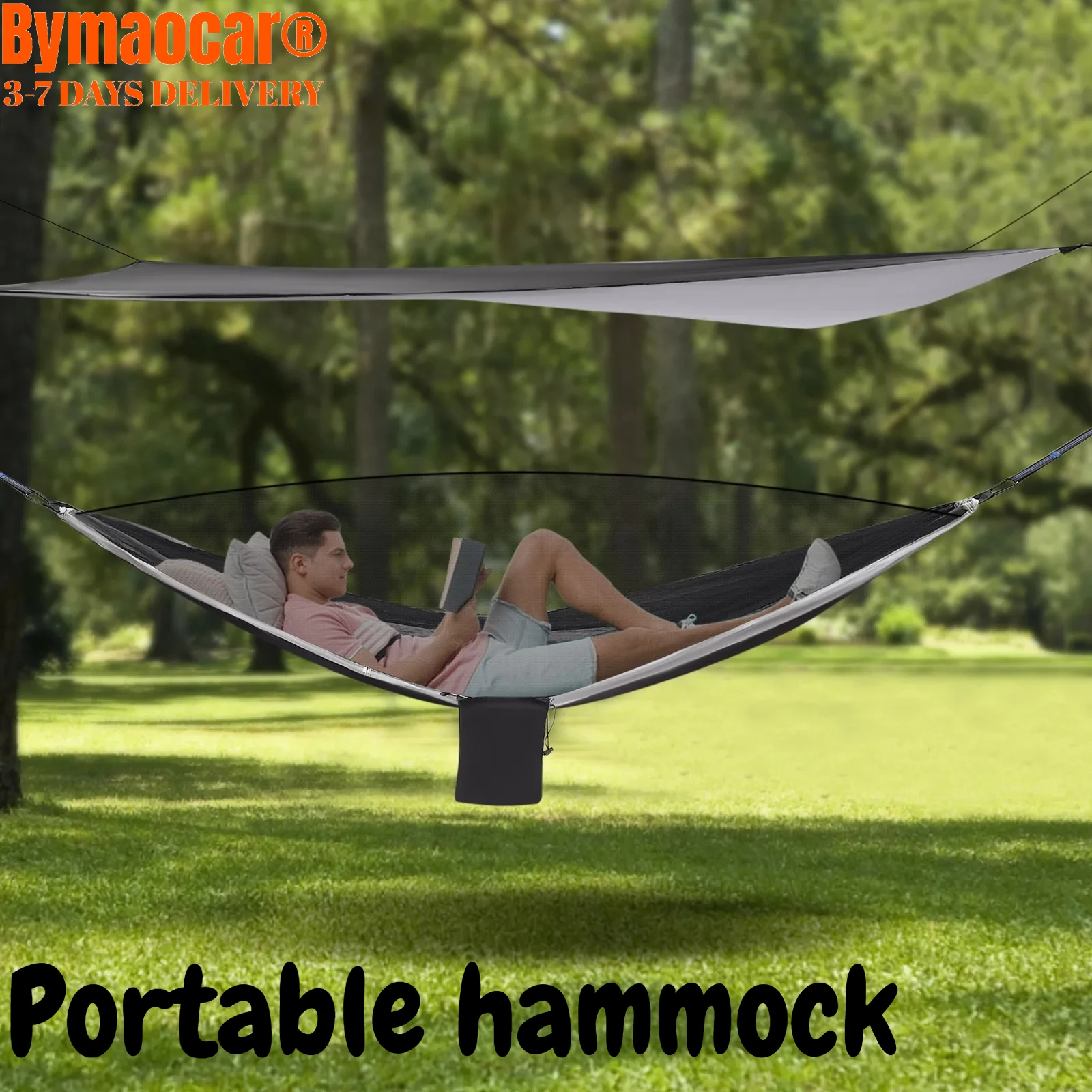 

Portable hammock with mosquito net for camping, tent and flysheet, hammock for trekking, travel, garden, hiking, outdoor hammock