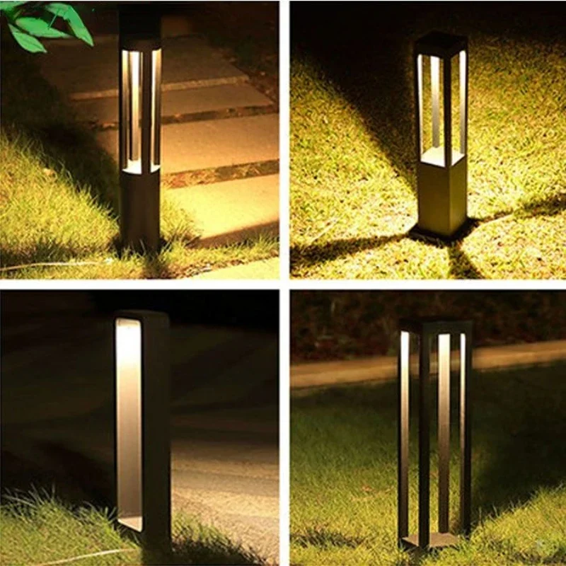 Modern LED Outdoor Landscape Lighting Lawn Lamp Aluminum Garden Courtyard Villa Luster Decor Waterproof Square Street Light