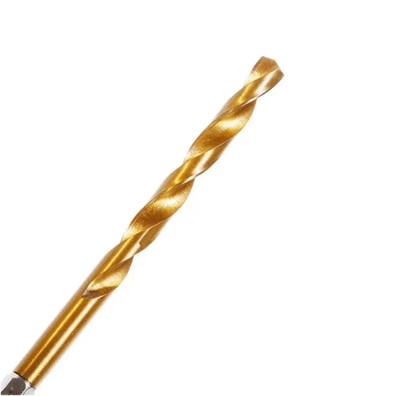 

ABFI Twist Drill Bits Set,13Pcs 1.5-6.5Mm High Speed Steel Titanium Coating, Hexagonal Handles For Wood Metal Plastic