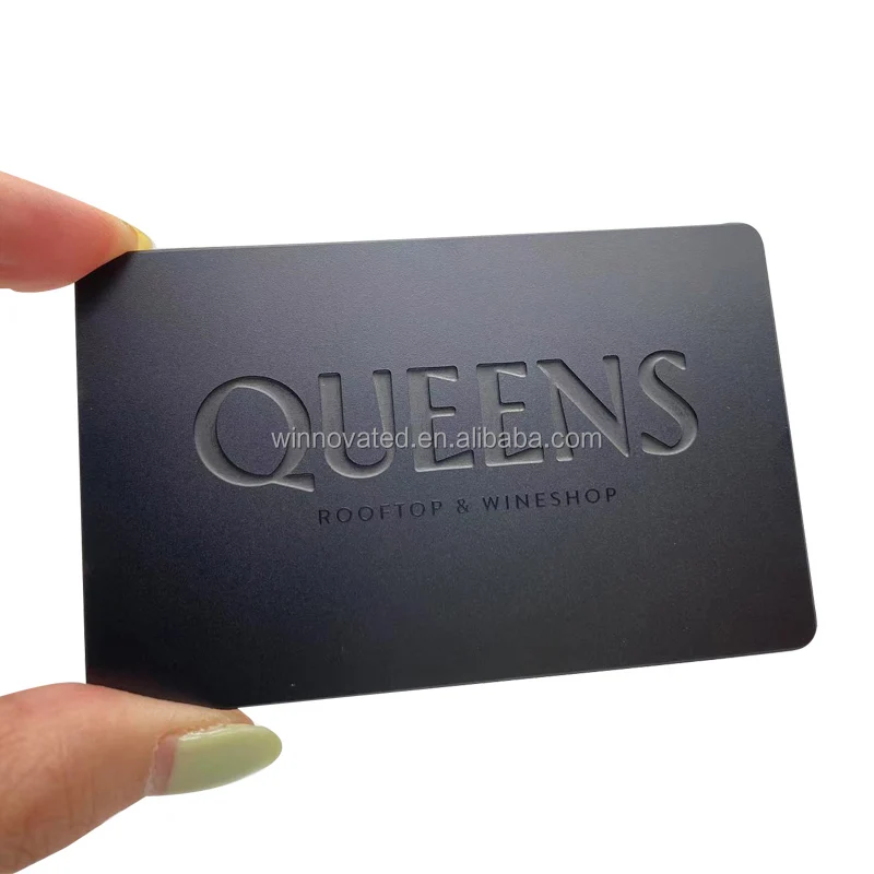 Customized product Custom Luxury Black Metal Brushed Warranty Card