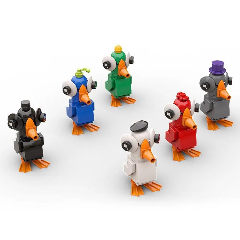 

6 in 1 Mini Goose Goose Duck Kawaii Cartoon Building Blocks DIY Figures White Goose Anime Game Dolls Kids Adults Birthday Gifts