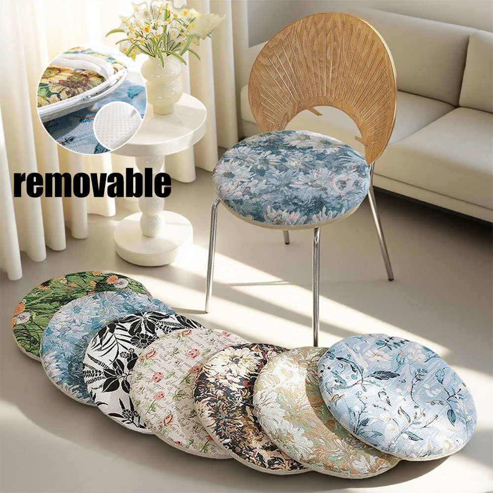 

30/35/40/45/50cm Round Seat Cushion Print Non-slip Chair Cushion Decorative Pad for Couch Chair Floor Cojines Para Sillas 의자 방석