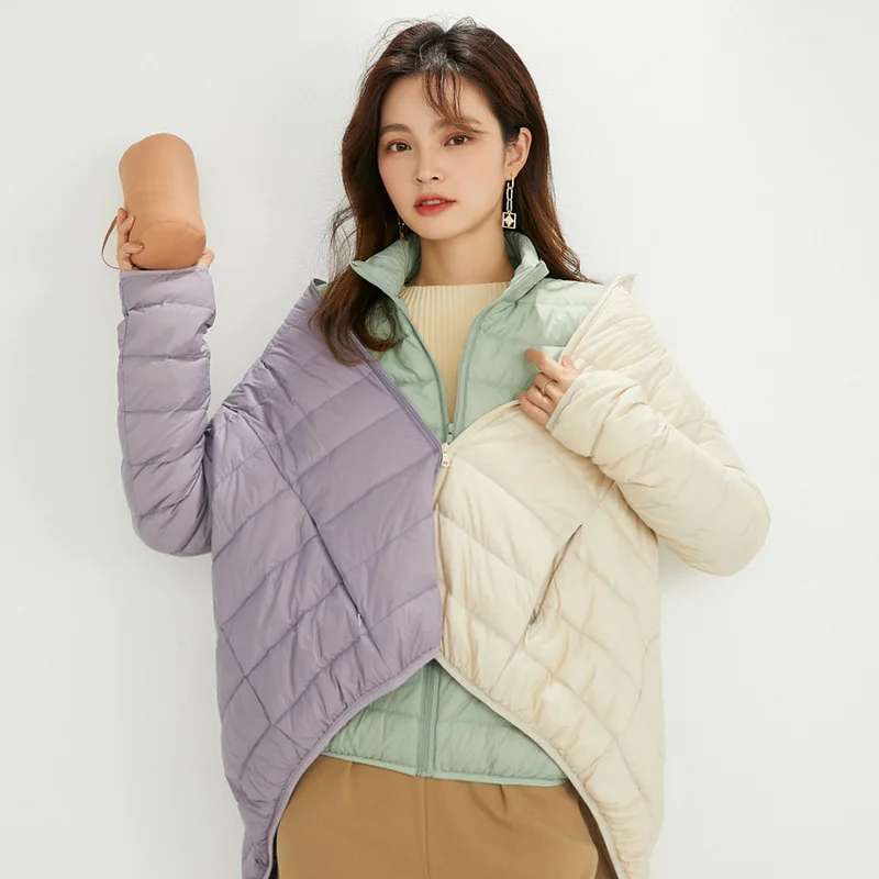 

Women Spring Jackets 2023 New 90% White Duck Down Fashion Slim Fit Ultra Lightweight Packable Puffer Jacket Brnad Coats