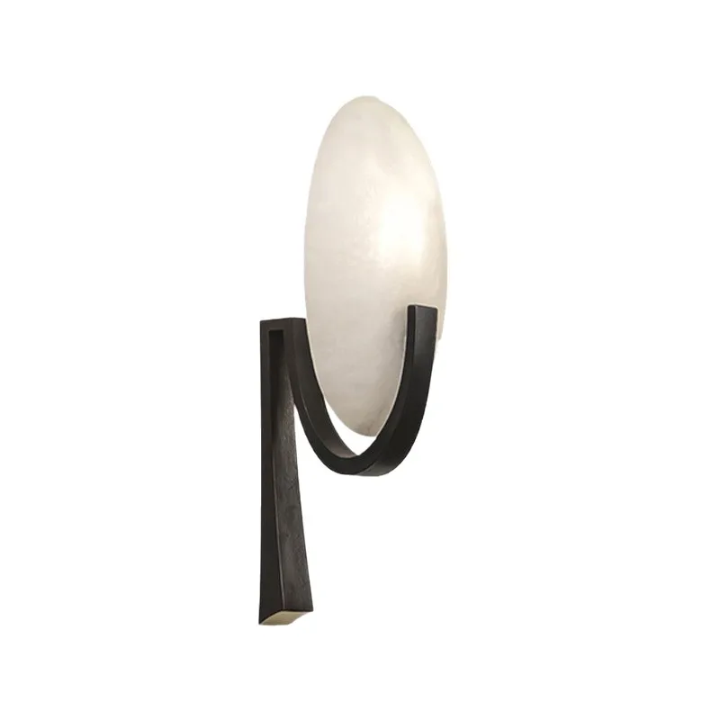 

Light French all-copper living room background wall wall lamp medieval postmodern aisle bedroom bedside marble decorative lamp