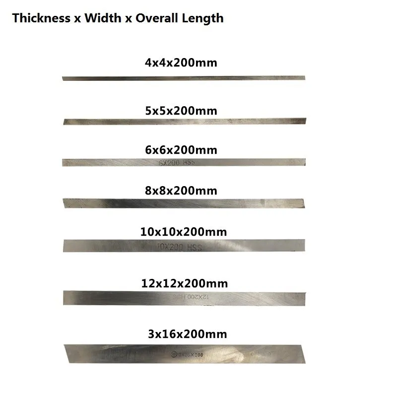 200mm Long CNC Lathe HSS Bit 1pc 3/4/5/6/8/10/12mm CNC Turning Milling Tools