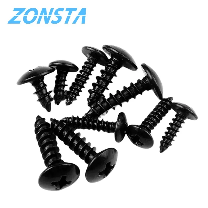 10/25/50pcs Black Carbon Steel Phillips Truss Head Screw M3 M4 M5 M6 Cross Recessed  Mushroom Head Self Tapping Screws