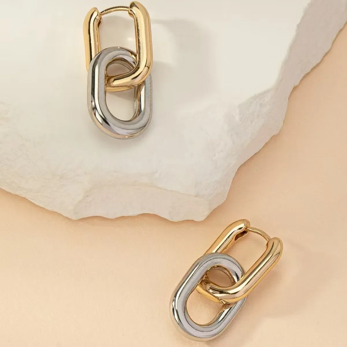 

Fashion Stainless Steel Gold Color Geometric Square Hoop Earrings for Women Punk Hip-Hop Metal Round Circle Party Jewelry Gift