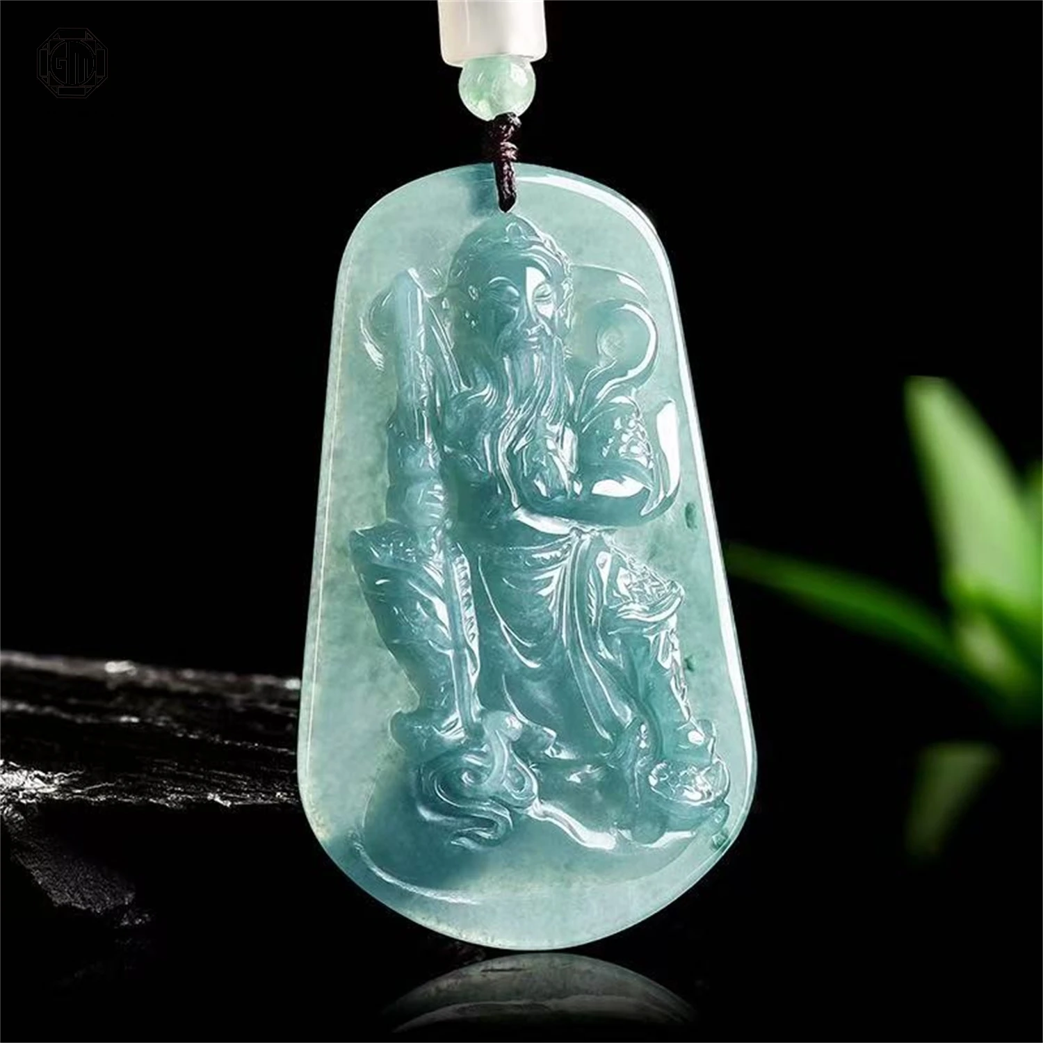 

Natural Grade A Jadeite Blue Water Xuanwu Emperor Rice Ice Pendant Unisex Men Women Gemstone Dragon Fox Necklace Jewelry Gift