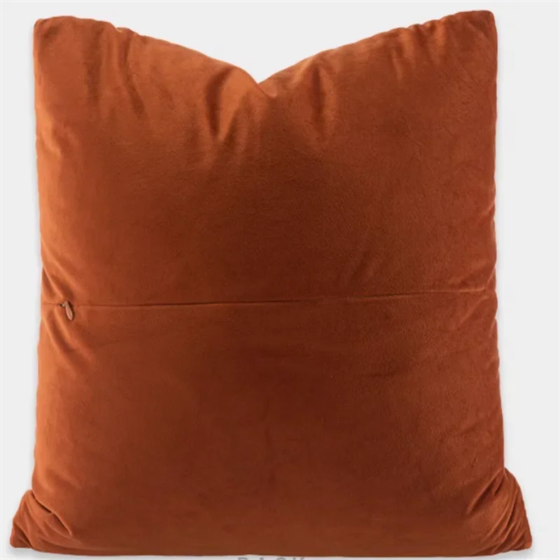 Original Design Model Room Sofa Throw Pillow Pillow Soft Decoration Designer Modern Orange Leather Woven Square Pillow