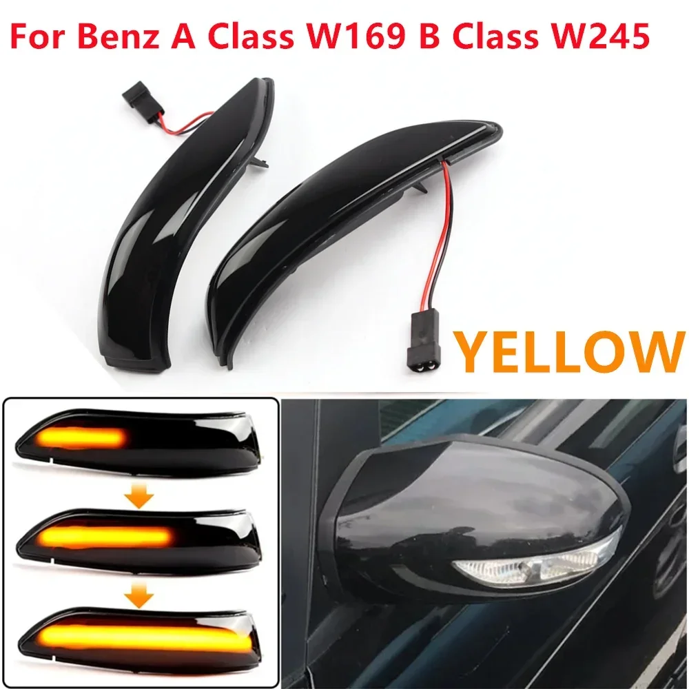 

Dynamic Sequential Side Marker Lamp Flashing Rear Mirror Blinker Turn Signal Lights For Mercedes Benz A B Class W169 W245 04-08