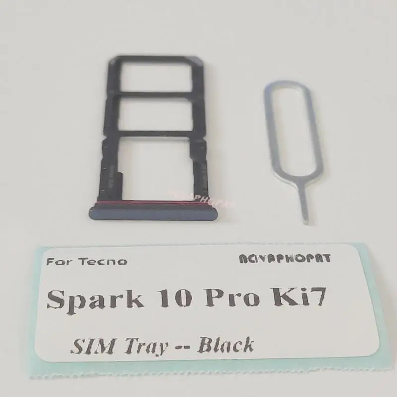 Top Brand New SIM Card Tray For Tecno Spark 10 Pro KI7 Sim Holder Slot Adapter Reader Pin