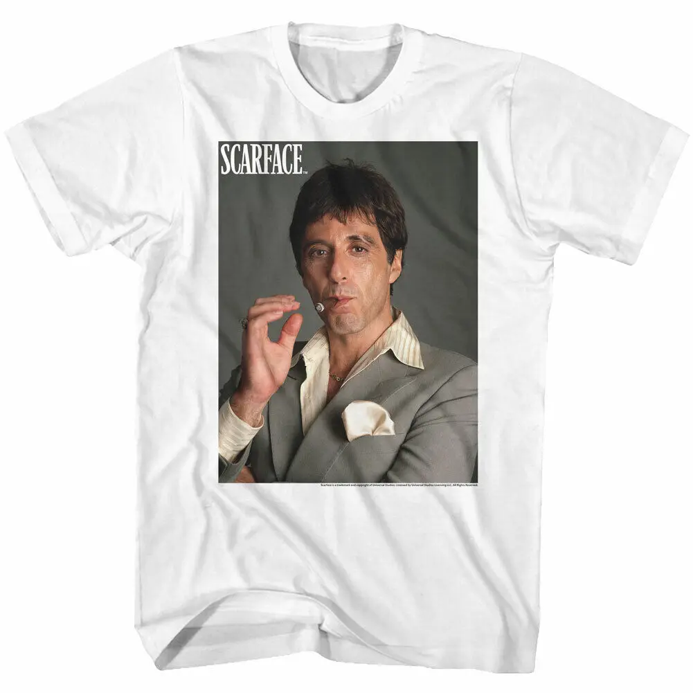 Scarface Movie Tony Montana Bust Photo With Cigar Men's T Shirt Cuban Mafia