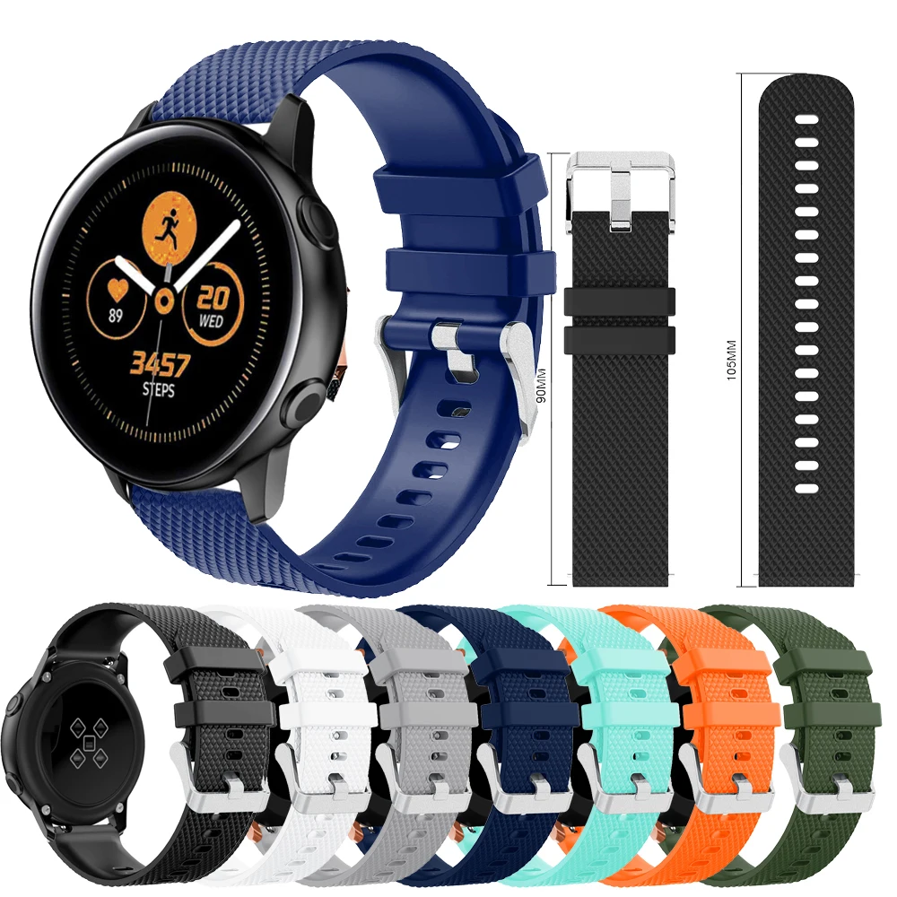 Wristband for Samsung Galaxy Watch 42mm Watch 3 41mm Strap Band Silicone 20mm Watchband for Samsung Gear S2 Wrist Strap Bracelet