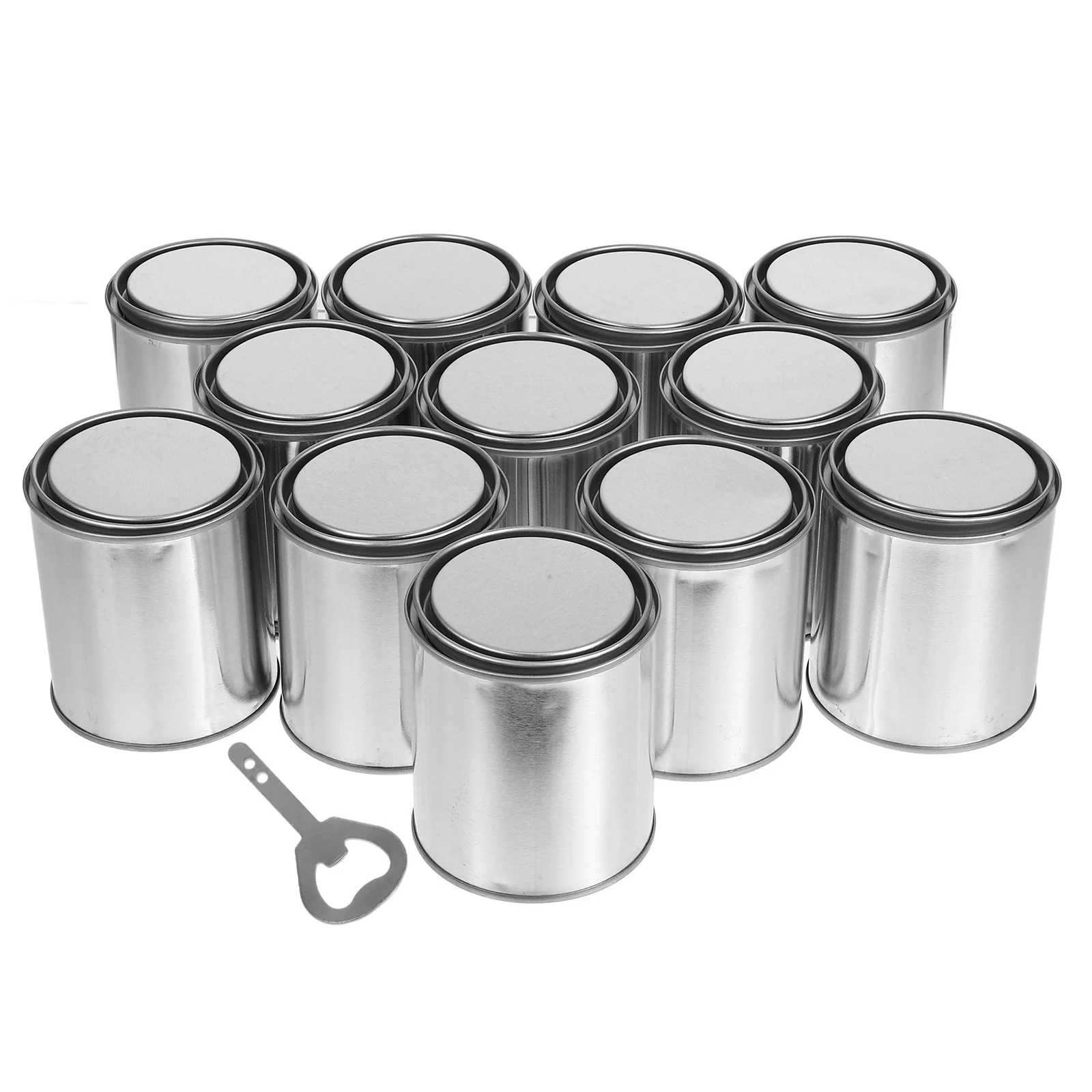 1 Set Kaleng Kosong Dengan Tutup, Wadah Penyimpanan Logam Bulat Kecil Tanpa Lapisan Untuk Cat Sisa, Ember Cat Untuk Primer dan Perekat