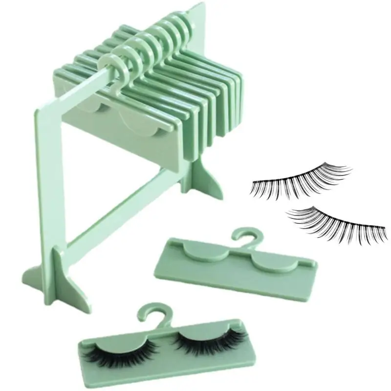 Acrylic Eyelash Hanger Rack Mini Eyelashes Storage Holder Display Stand With 10pcs Coat Hangers Tabletop Organizer Gifts