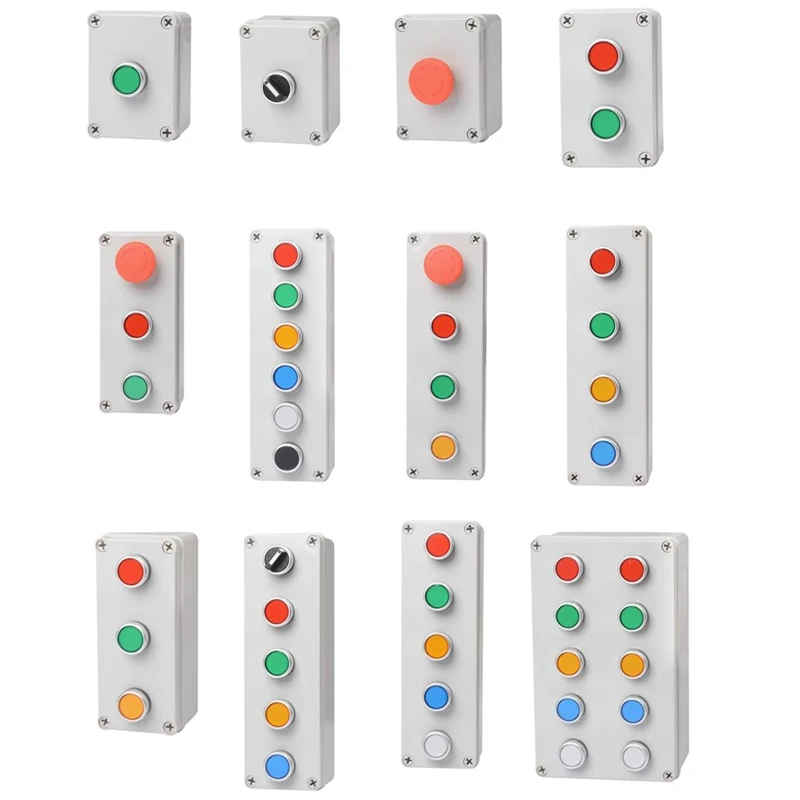 Multiple specifications with button switch box emergency stop start switch alarm self-locking motor control box customization