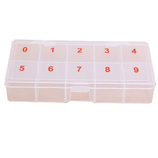 

Nail Storage Box Transparent Durable Pp 17.8*9*3Cm Jewelry Organizer Case For Earrings Rings False Nail Tips Rhinestones