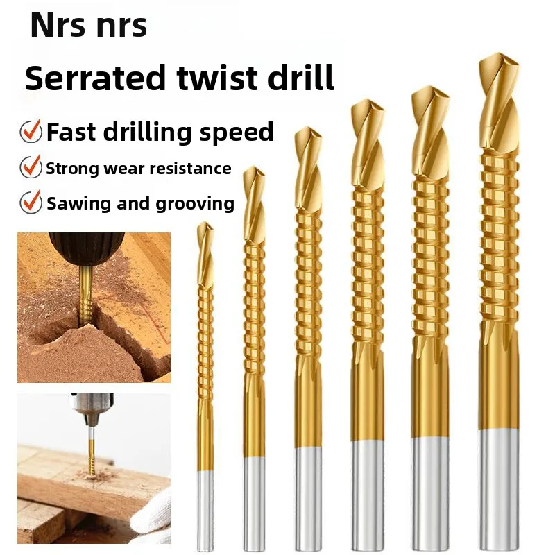 Sawtooth Fried Dough Twists drill Stainless steel drill Woodworking slot drill Sawtooth 3-8 drill bit set for metal and steel