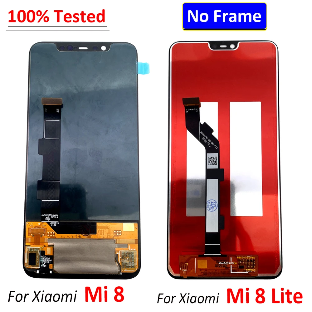 NEW Tested For Xiaomi Mi 8 Lite LCD screen Display Digitizer Mi 8 Assembly Replacement Parts OLED LCD NO Frame